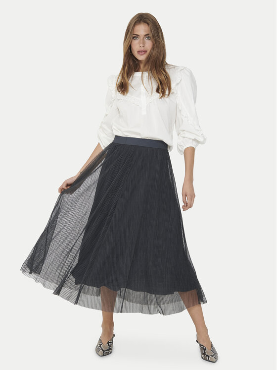 ONLY ONLY Midi szoknya Lavina 15214303 Szürke Regular Fit