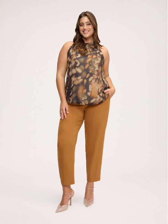 Fiorella Rubino Fiorella Rubino Top D032L000169N0V2 Brązowy Flared Fit