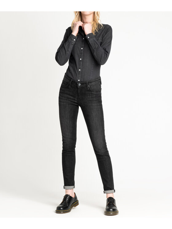 Lee Lee Jeansy L526DWJN Czarny Skinny Fit