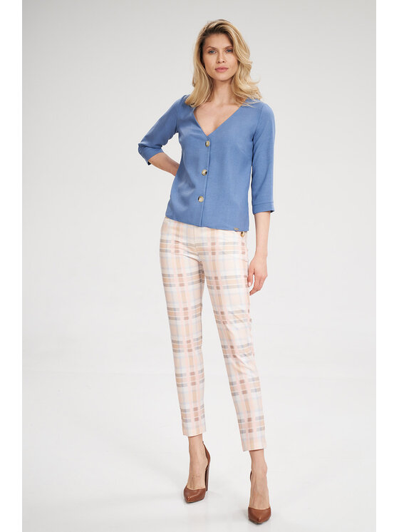 FIGL FIGL Blúzka M699 Modrá Regular Fit