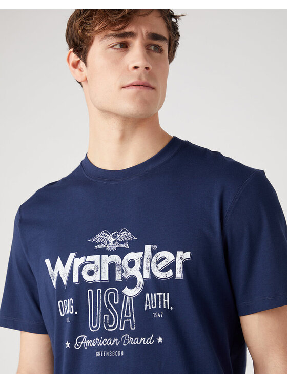 Wrangler Wrangler T-shirt AMERICANA Viola Regular Fit