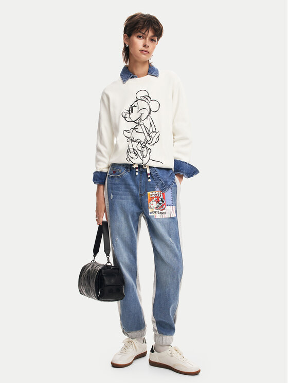 Desigual Desigual Džemperis Minnie Mouse 24WWJF77 Écru Regular Fit