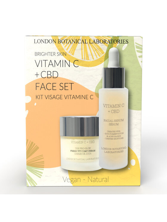 London Botanical Laboratories London Botanical Laboratories Witamina C + CBD 50ml + Krem pod 20ml + CBD Moisture Surge Serum 30ml Krem na dzień