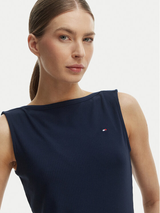 Tommy Hilfiger Tommy Hilfiger Marškinėliai WW0WW47807 Tamsiai mėlyna Slim Fit