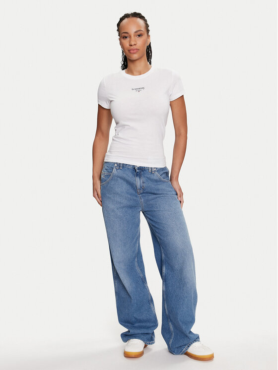 Tommy Jeans Tommy Jeans T-särk Essential DW0DW18397 Valge Slim Fit