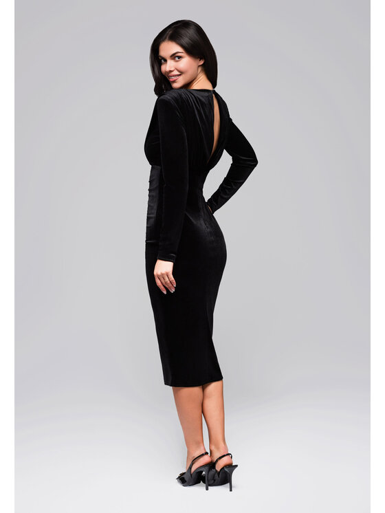 Ombre Ombre Sukienka wieczorowa LA-OM-DLR253 Czarny Regular Fit