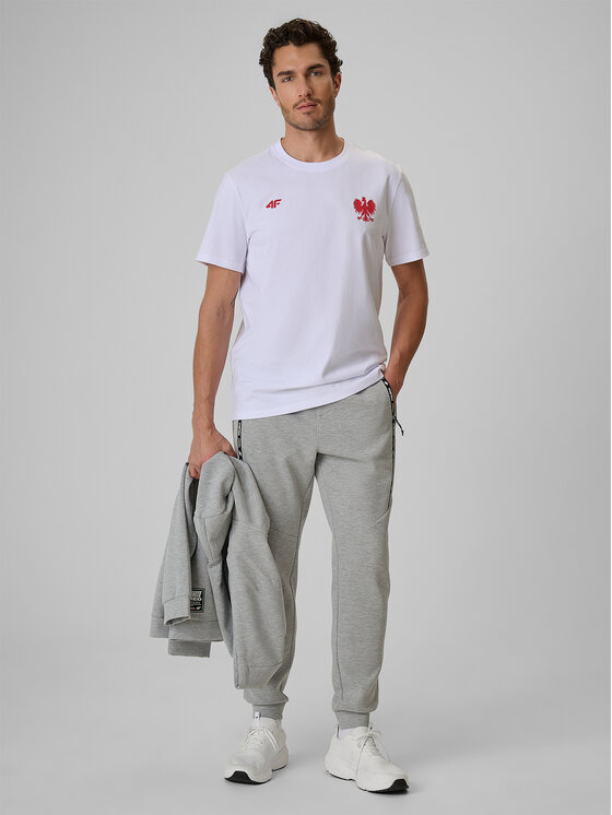4F 4F T-Shirt STREFA KIBICA Biały Regular Fit