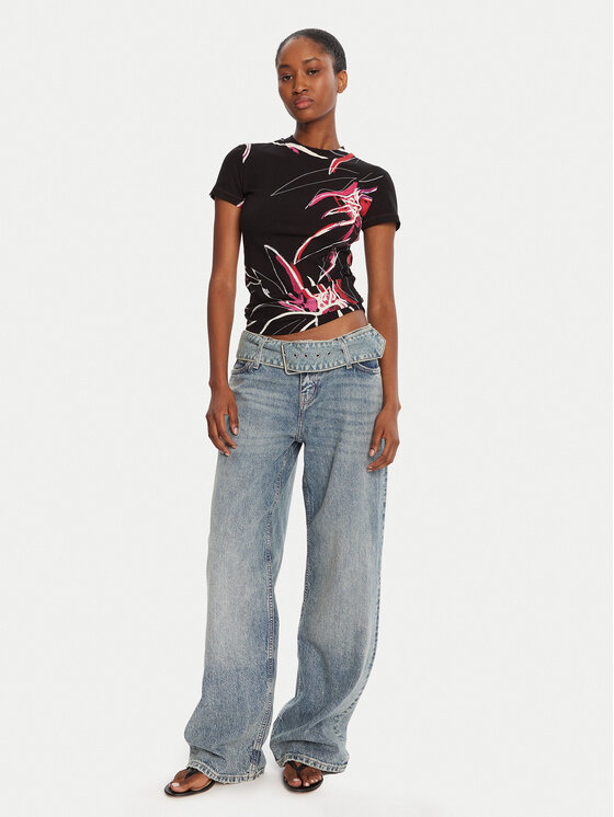 Desigual Desigual Marškinėliai Lala 25WWTK16 Juoda Regular Fit