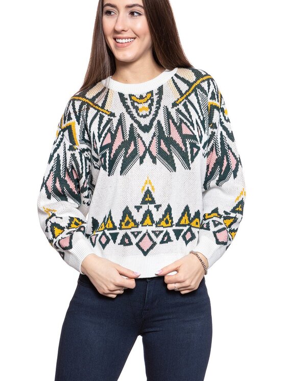 Wrangler Wrangler Sweter GEO KNIT Kolorowy Regular Fit