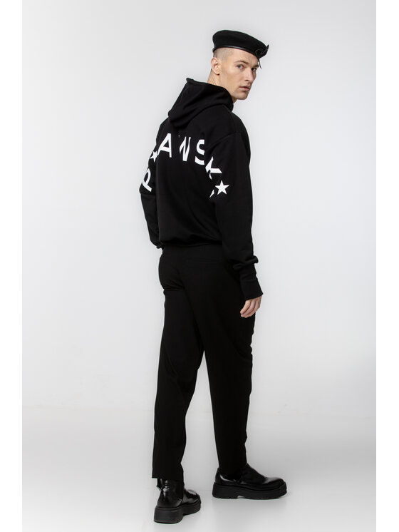 Pilawski Pilawski Bluza BLUZA Z BIAŁYM NAPISEM MĘSKA Czarny Oversize