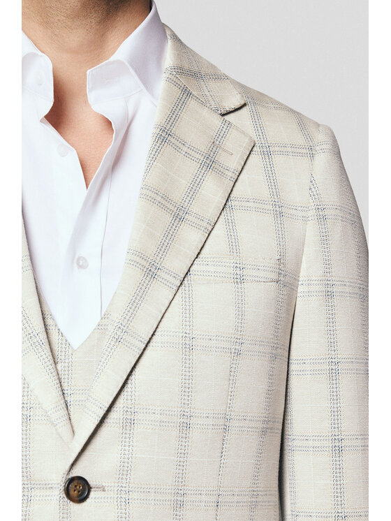 Lancerto Lancerto Marynarka Milazzo MA131125000015 Beżowy Slim Fit