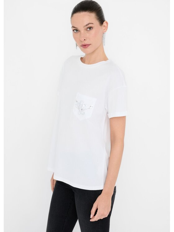 Liu Jo Liu Jo T-shirt UF5257JS904M9785 Bianco Regular Fit