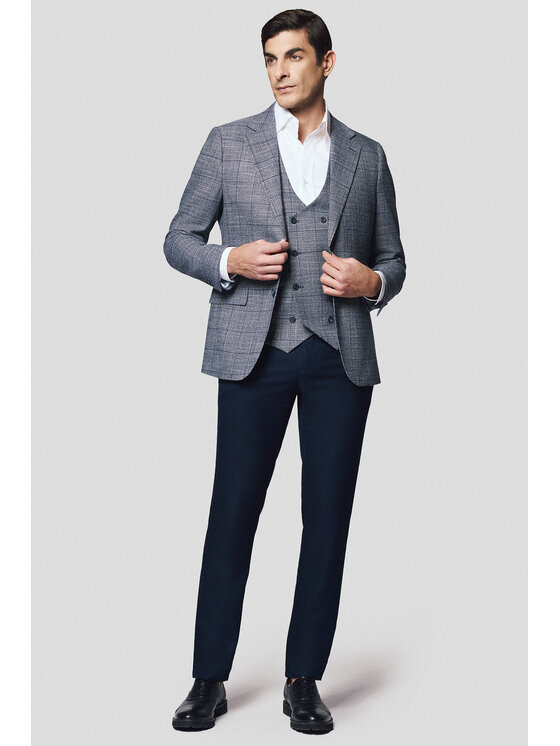 Lancerto Lancerto Marynarka Barumini MA131125000010 Szary Slim Fit