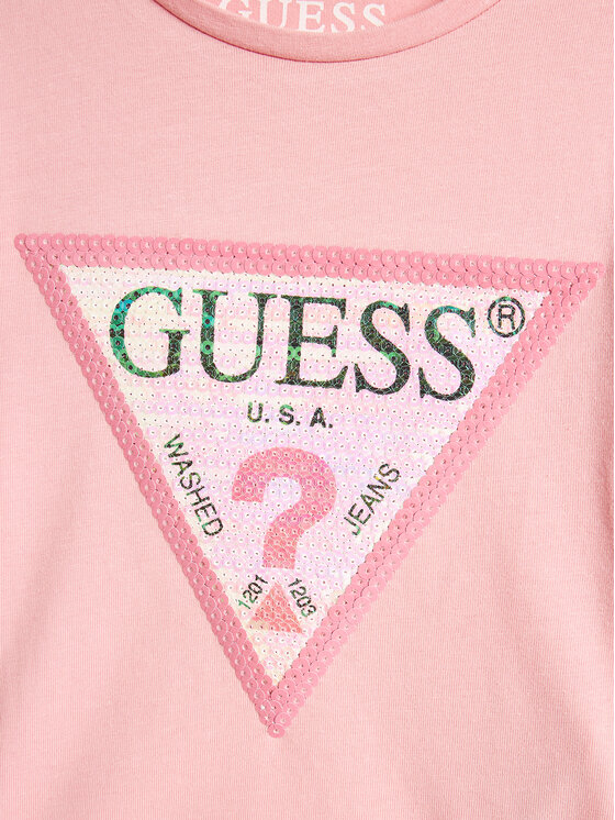 Guess Guess Tričko K4RI31 K6YW1 Ružová Regular Fit