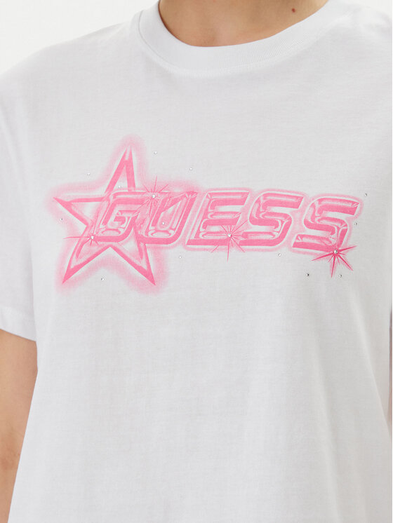 Guess Guess T-krekls V5GI12 K9RM1 Balts Boxy Fit