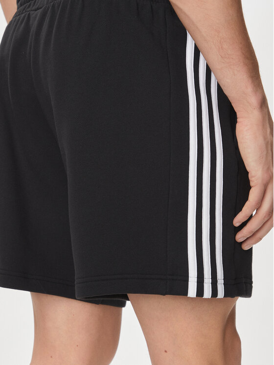 adidas adidas Αθλητικό σορτς Essentials French Terry 3-Stripes Shorts IC9435 Μαύρο Regular Fit