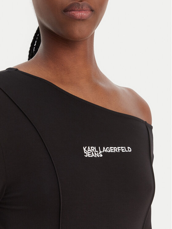 Karl Lagerfeld Jeans Karl Lagerfeld Jeans Kleid für den Alltag B1W13045 Schwarz Slim Fit