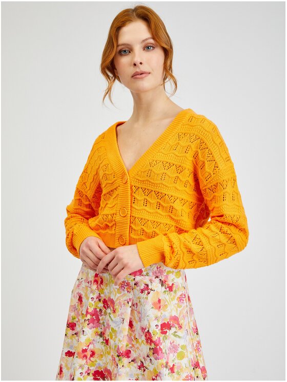 Orsay Orsay Kardigan 511195242000__L Pomarańczowy Regular Fit