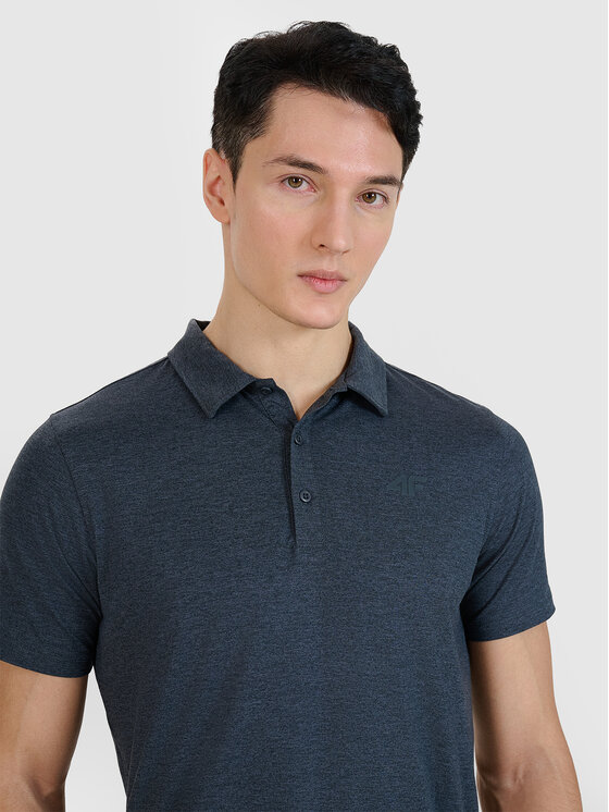 4F 4F Polo MULTI ACTIVE Szary ciemny Regular Fit
