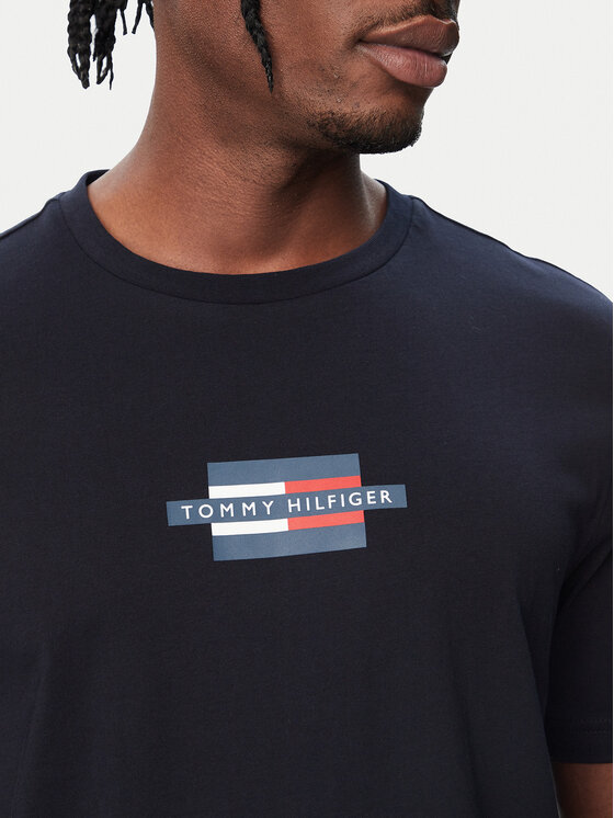 Tommy Hilfiger Tommy Hilfiger T-särk Flag Box MW0MW38636 Tumesinine Regular Fit