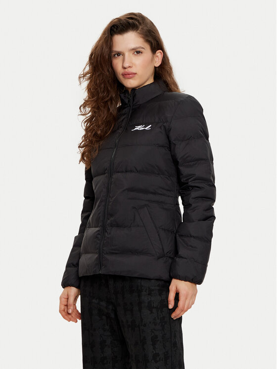 KARL LAGERFELD KARL LAGERFELD Pehelykabát 246W1513 Fekete Slim Fit