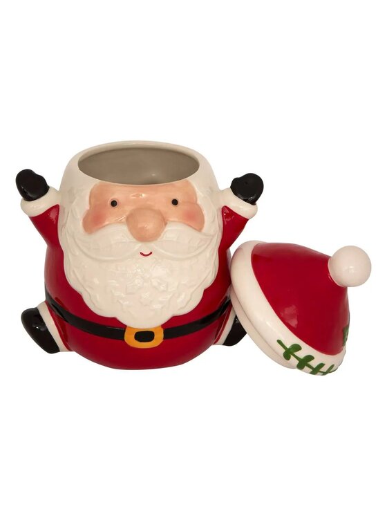 MIAhome MIAhome Pojemnik świąteczny na ciasteczka Santa Claus 23,5x18,5x15,5 cm Czerwony