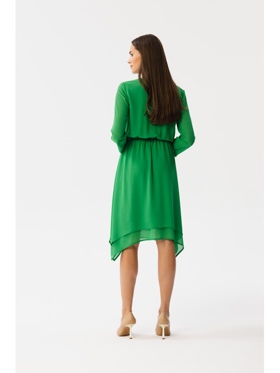 Stylove Stylove Každodenní šaty S354 Zelená Modern Fit