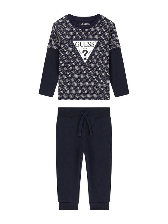 Guess Set bluză și pantalon N6YG02 K4077 Bleumarin Regular Fit