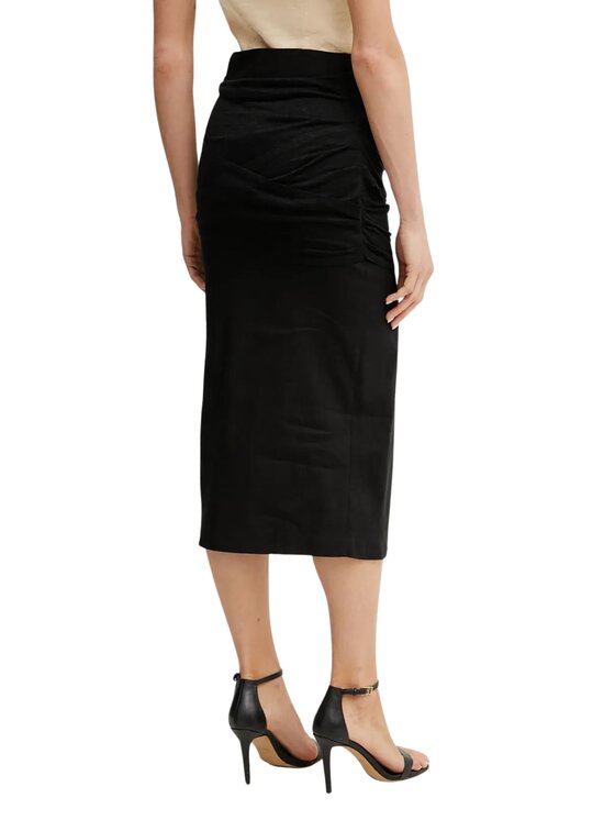 PINKO PINKO Spódnica midi Invisibile gonna lino stretch Czarny Regular Fit