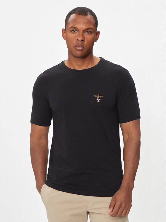 Aeronautica Militare Tricou AM1UTI001 Negru Regular Fit