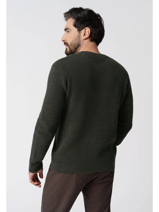 Volcano Volcano Sweter S-BERTO Czarny Regular Fit