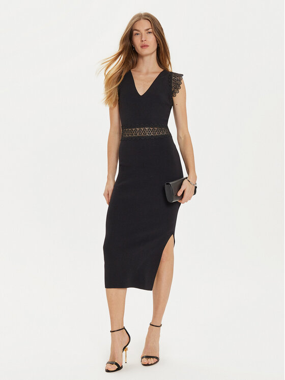 Morgan Morgan Džemper haljina 242-RMYA Crna Slim Fit
