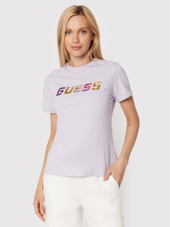 Guess Guess T-shirt Chryssa V2YI04 I3Z11 Ljubičasta Regular Fit