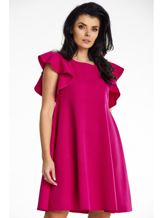 Awama Awama Sukienka letnia A643 Fioletowy Basic Fit