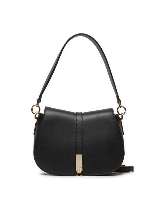 Tommy Hilfiger Handtasche Heritage Saddle Bag AW0AW16285 Schwarz  