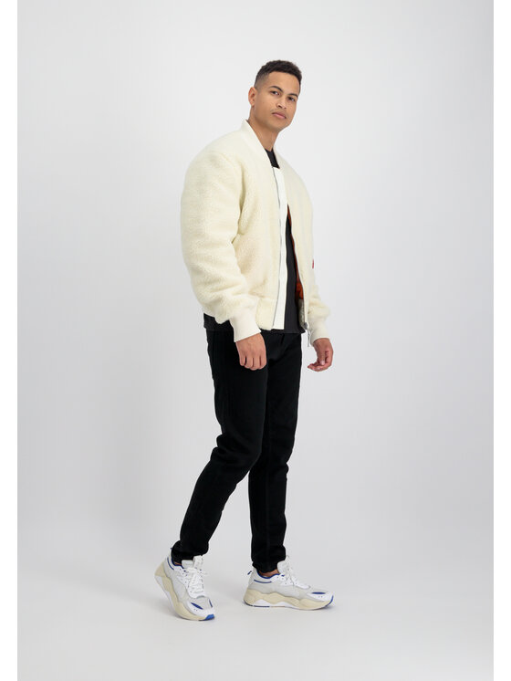 Alpha Industries Alpha Industries Kurtka bomber MA-1 Teddy Jacket Biały Loose Fit