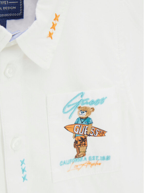 Guess Guess Πουκάμισο N6GH04 WBHQ1 Λευκό Regular Fit