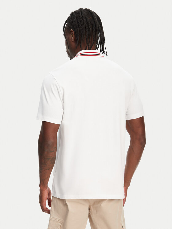 Hunter Hunter Тениска с яка и копчета Noris SS HARM0037242 Бял Regular Fit