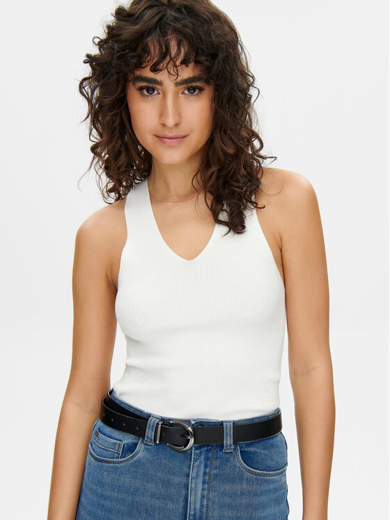 JDY JDY Топ Sabrina 15258897 Білий Slim Fit