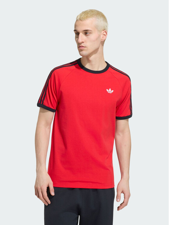 adidas adidas T-Shirt 3-Stripes Czerwony Regular Fit