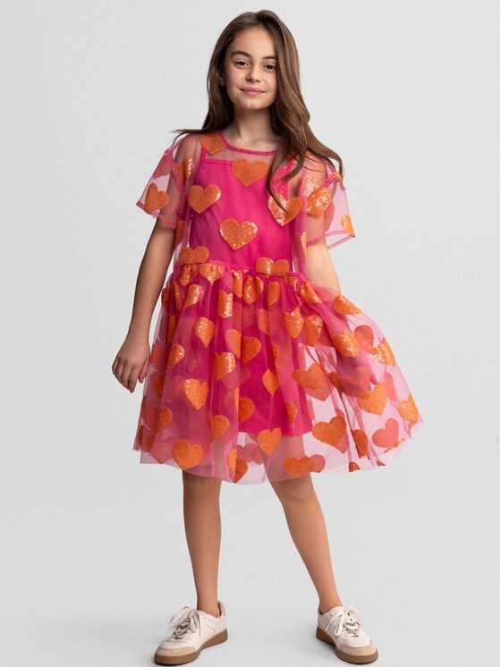minoti minoti Sukienka elegancka 30DRESS173 Różowy Regular Fit