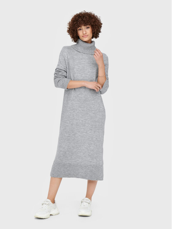 ONLY ONLY Sukienka dzianinowa Brandie 15214595 Szary Relaxed Fit