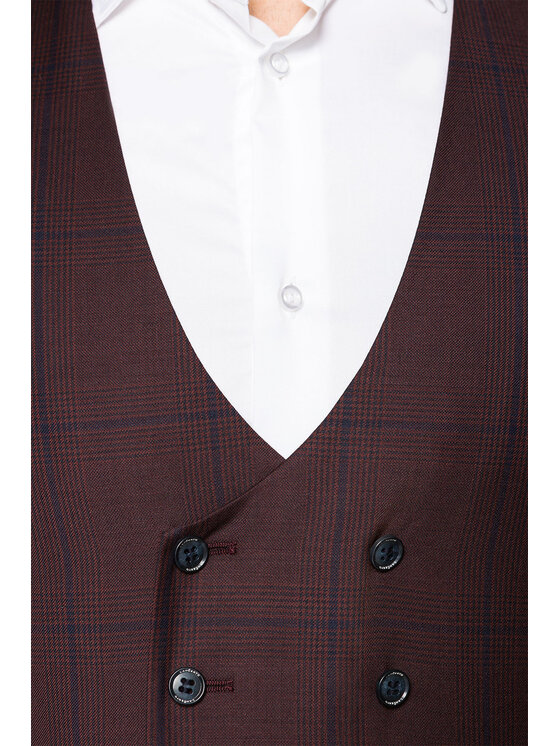 Lancerto Lancerto Kamizelka Zurich Bordowy Regular Fit