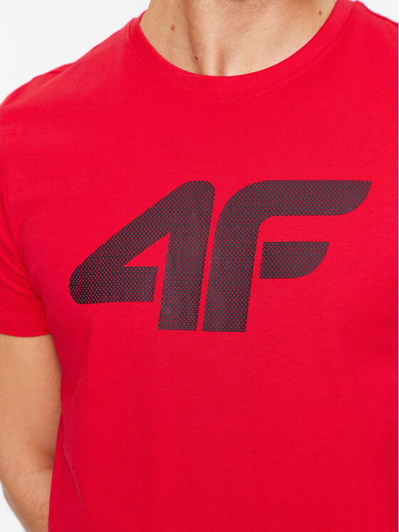 4F 4F T-Shirt 4FAW23TTSHM0877 Rot Regular Fit