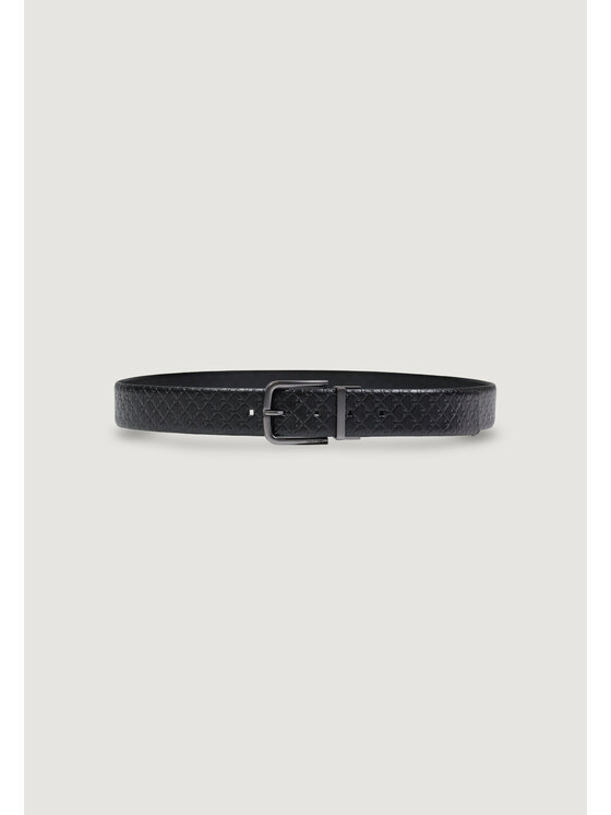 Calvin Klein Calvin Klein Ζώνη Ανδρική ROUND BUCKLE SMOOTH W/ AOP 35MM Μαύρο