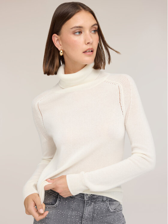 Motivi Motivi Sweter M388W004098N011 Biały Regular Fit