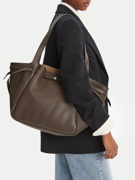Tory Burch Tory Burch Τσάντα Romy Tote 163388 Καφέ