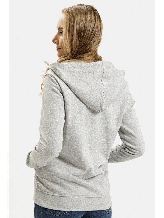 Cross Jeans Cross Jeans Bluza 65454-004 Szary Zipped Hoodie Fit