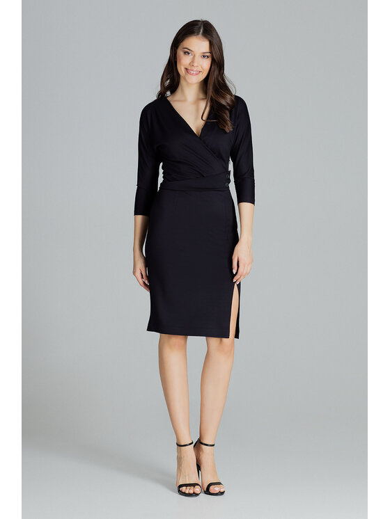 Lenitif Lenitif Vestito L086 Nero Regular Fit