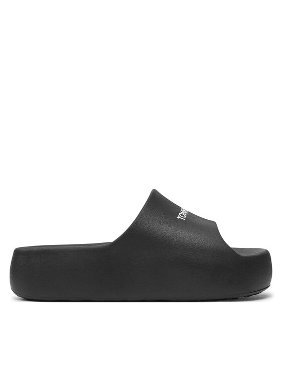 Tommy Jeans Natikači Tjw Chunky Flatform Slide EN0EN02586 Črna